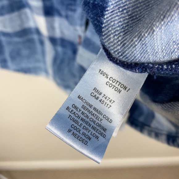 Natural Reflections Blue Plaid Brushed Cotton Button Down Shirt - Size Medium - Picture 3 of 5